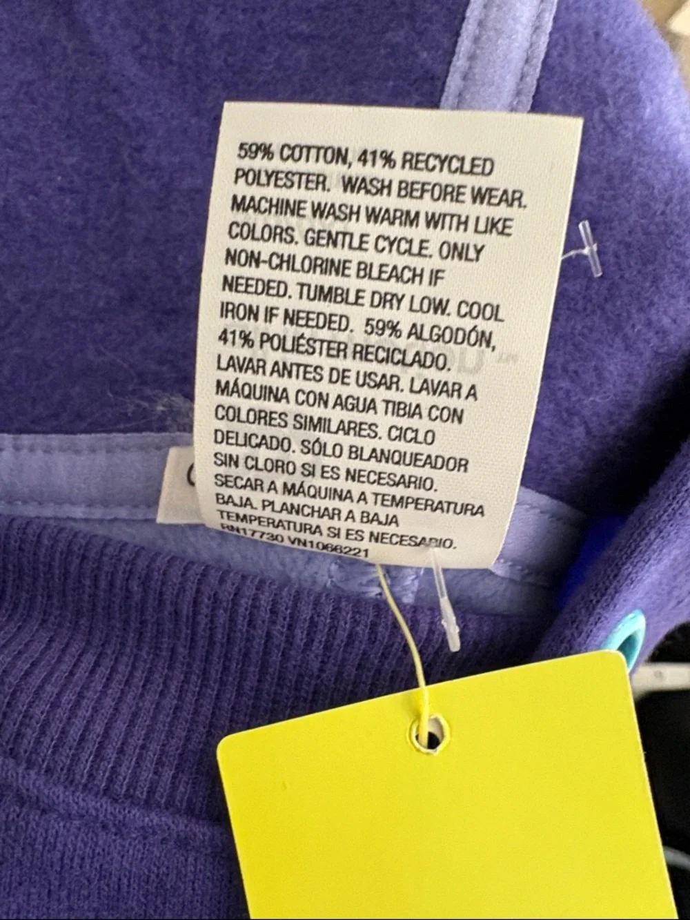 ⭐️ NWT- All in Motion Hoodie in Dark Purple & Teal Accent- small/ 6/6x - Picture 8 of 10